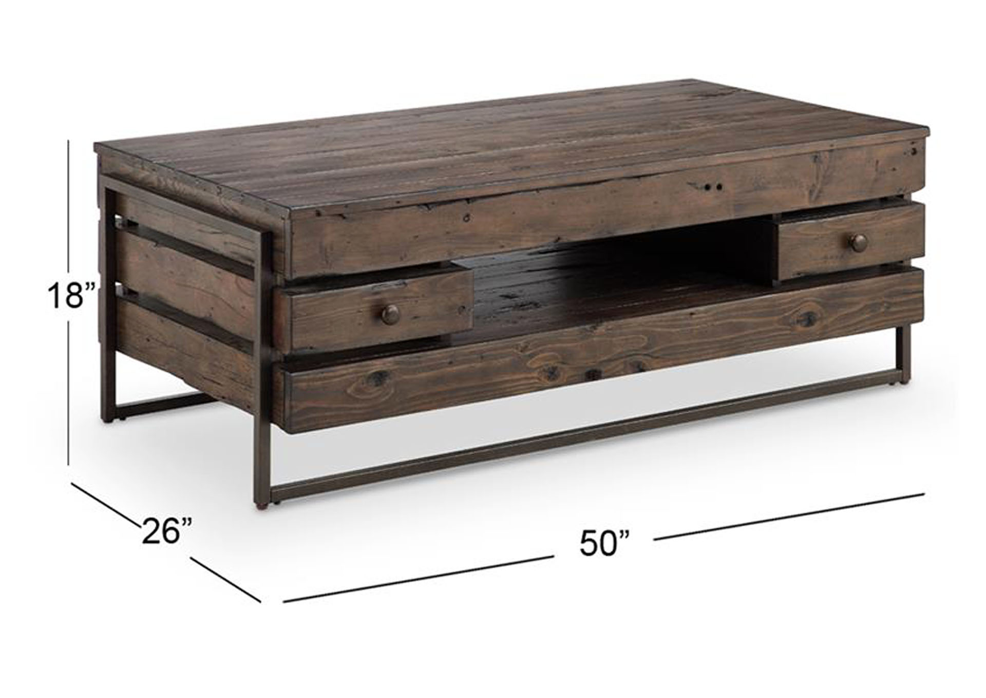Kirkwood Dark Whiskey Rectangular Cocktail Table,Magnussen