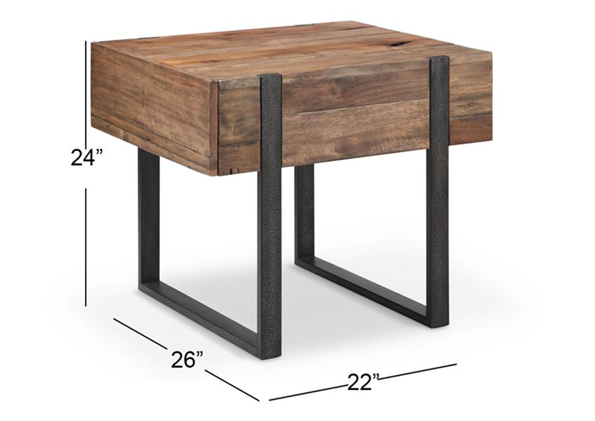 Prescott Rustic Honey Rectangular End Table,Magnussen