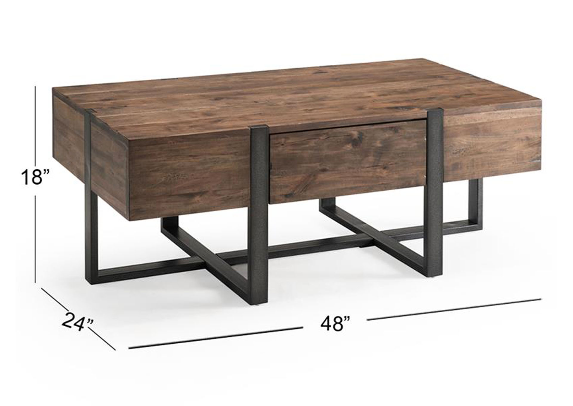 Prescott Rustic Honey Condo Rectangular Cocktail Table,Magnussen