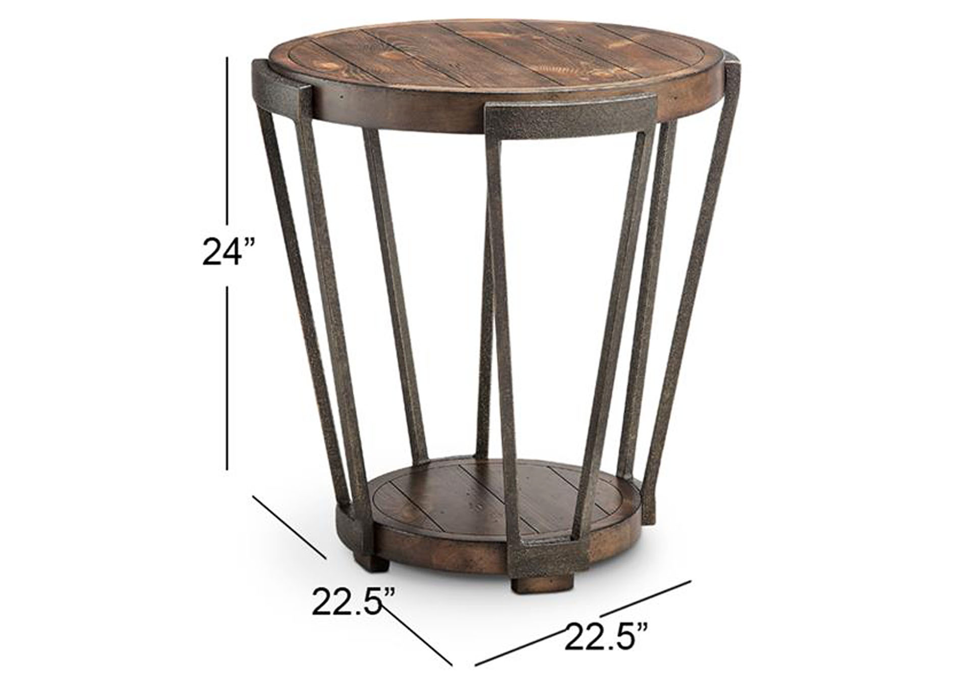Yukon Bourbon Round End Table,Magnussen