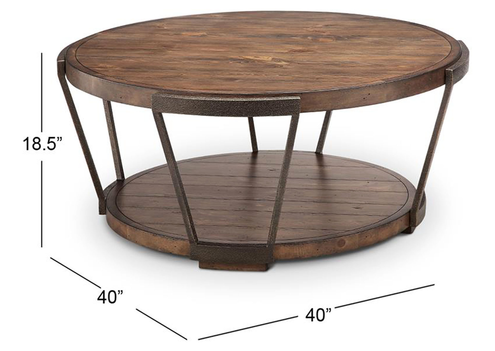 Yukon Bourbon Round Cocktail Table (w/ Casters),Magnussen