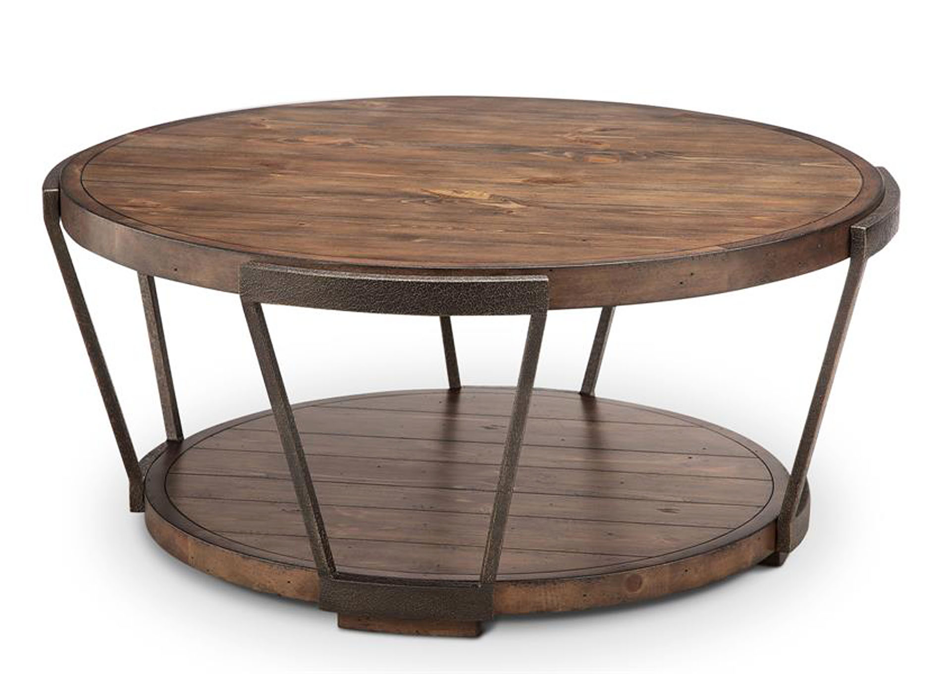 Yukon Bourbon Round Cocktail Table (w/ Casters),Magnussen