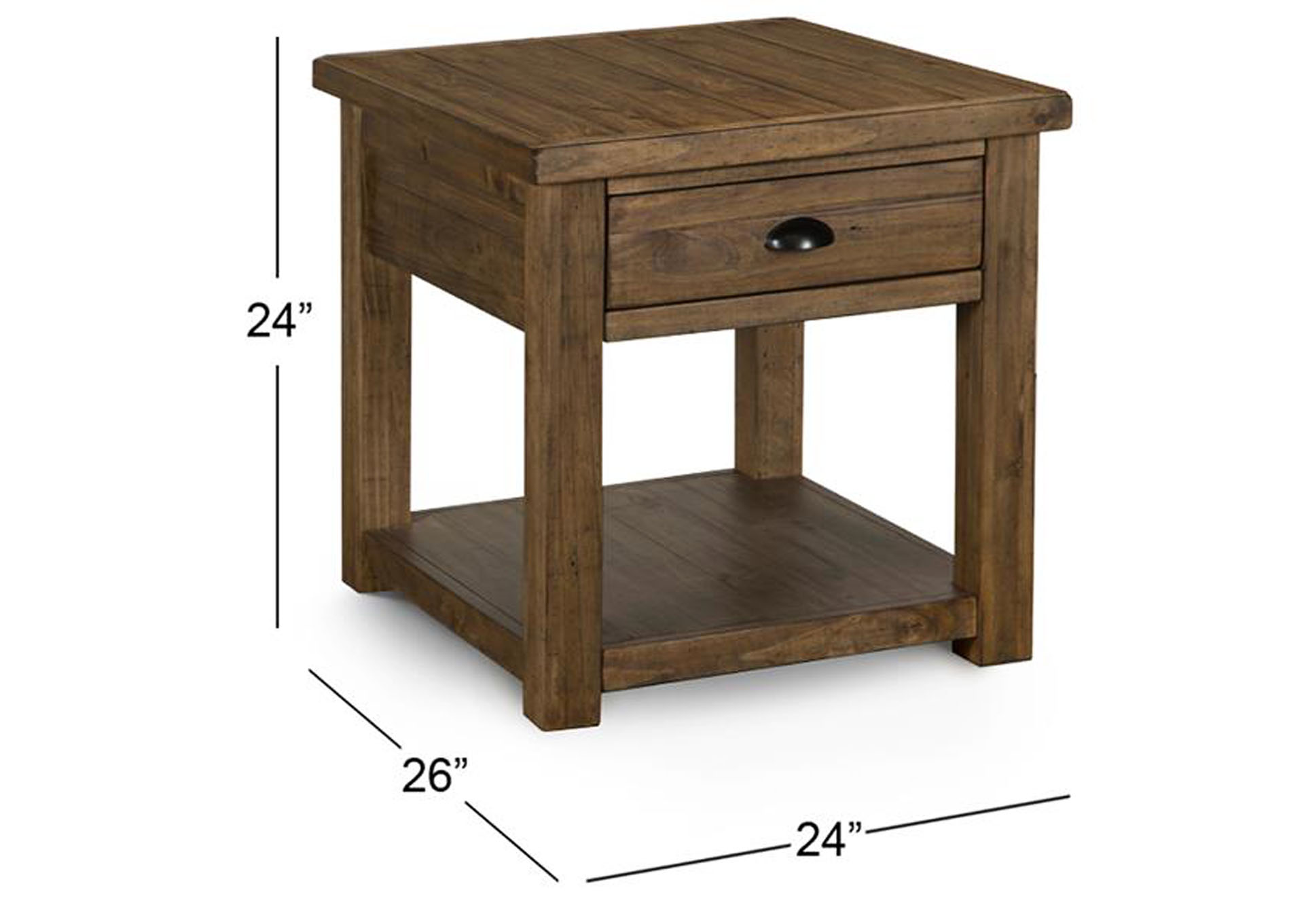 Stratton Warm Nutmeg Rectangular End Table,Magnussen