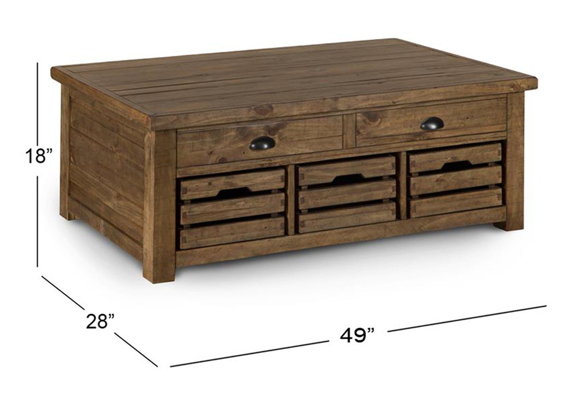 Stratton Warm Nutmeg Lift Top Storage Cocktail Table (w/Casters),Magnussen