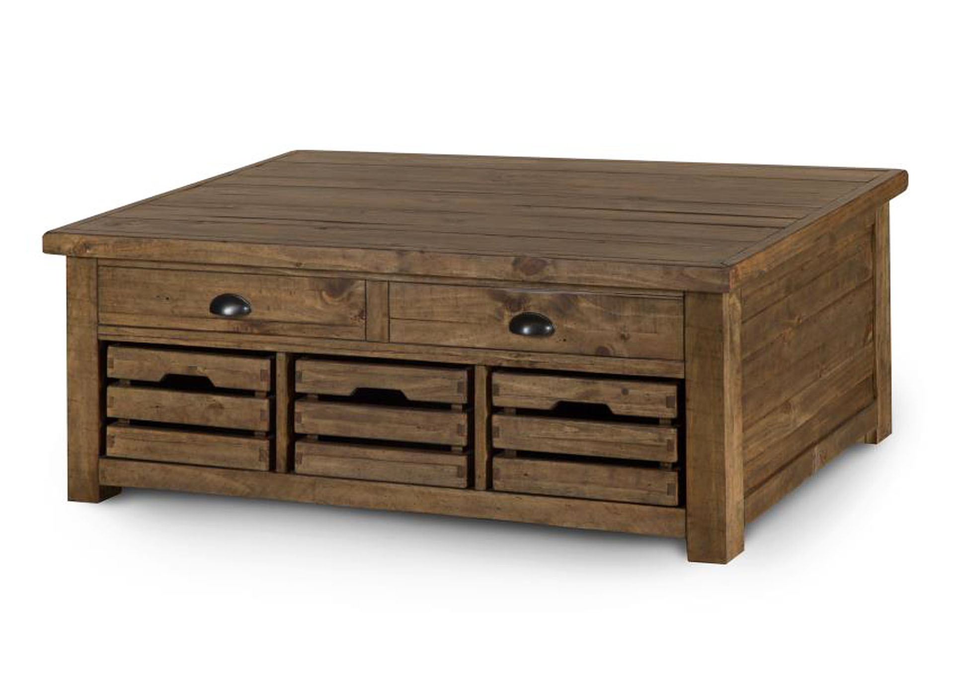 Stratton Warm Nutmeg Lift Top Storage Cocktail Table (w/Casters),Magnussen