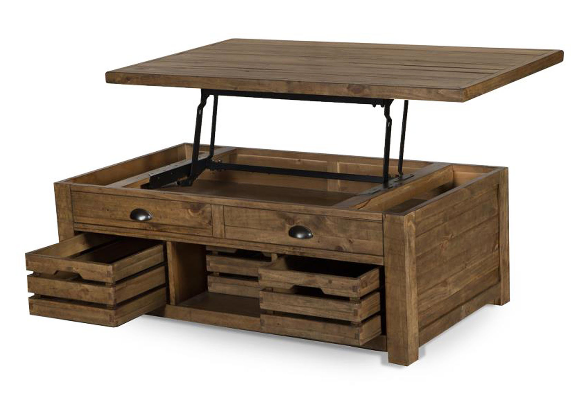 Stratton Warm Nutmeg Lift Top Storage Cocktail Table (w/Casters),Magnussen