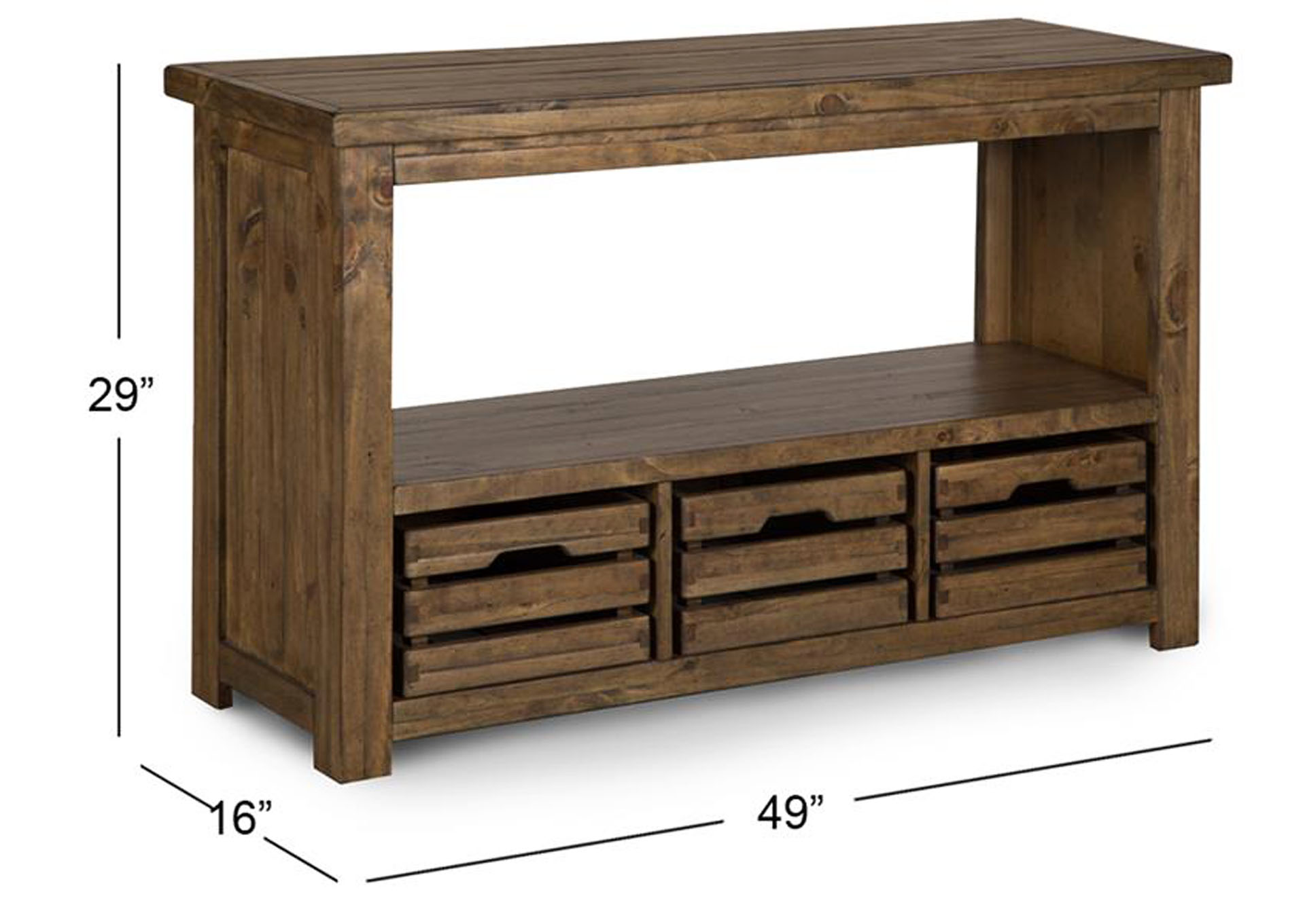 Stratton Warm Nutmeg Rectangular Sofa Table,Magnussen