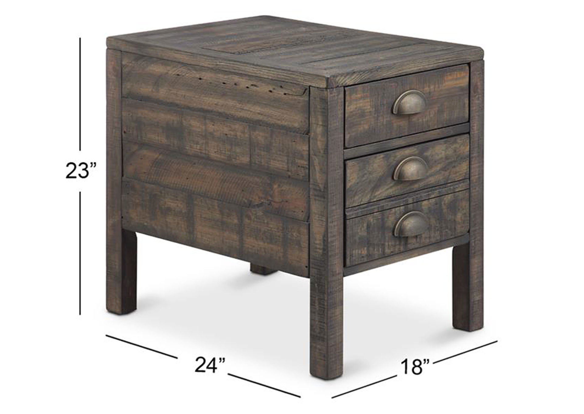 Vernon Weathered Bourbon Rectangular End Table,Magnussen