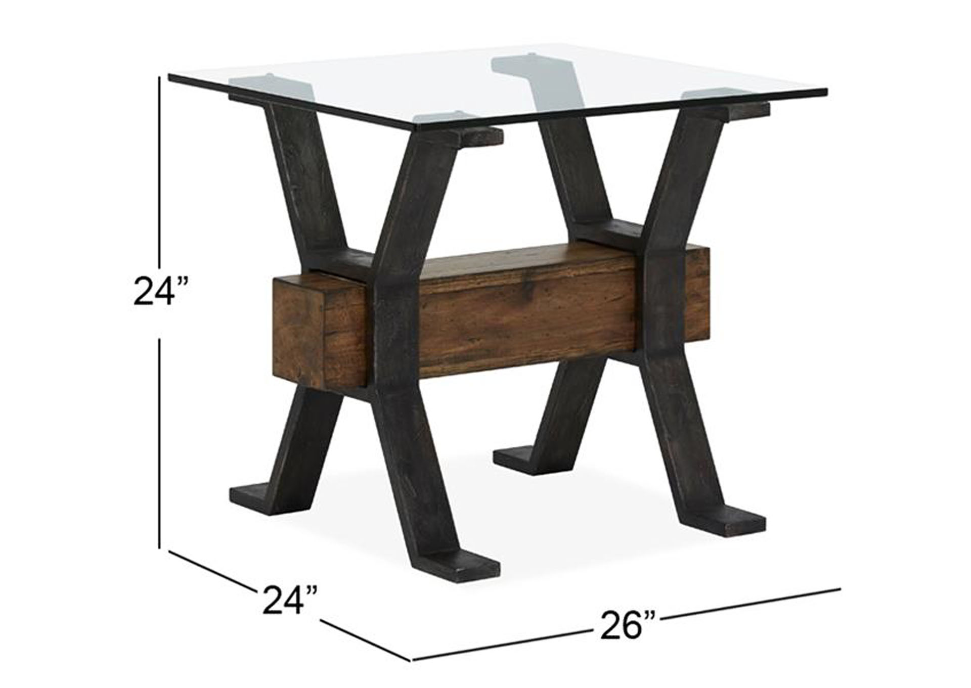 Sawyer Toasted Nutmeg Rectangular End Table,Magnussen