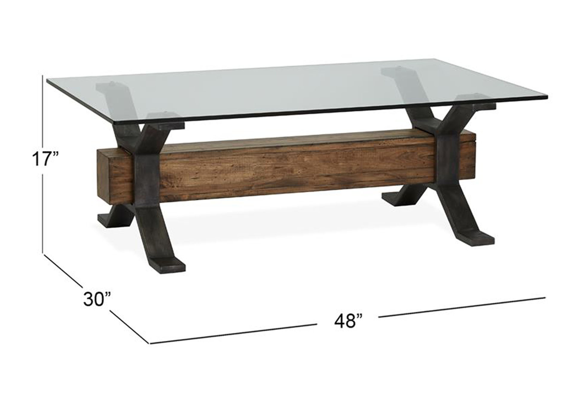 Sawyer Toasted Nutmeg Rectangular Cocktail Table,Magnussen