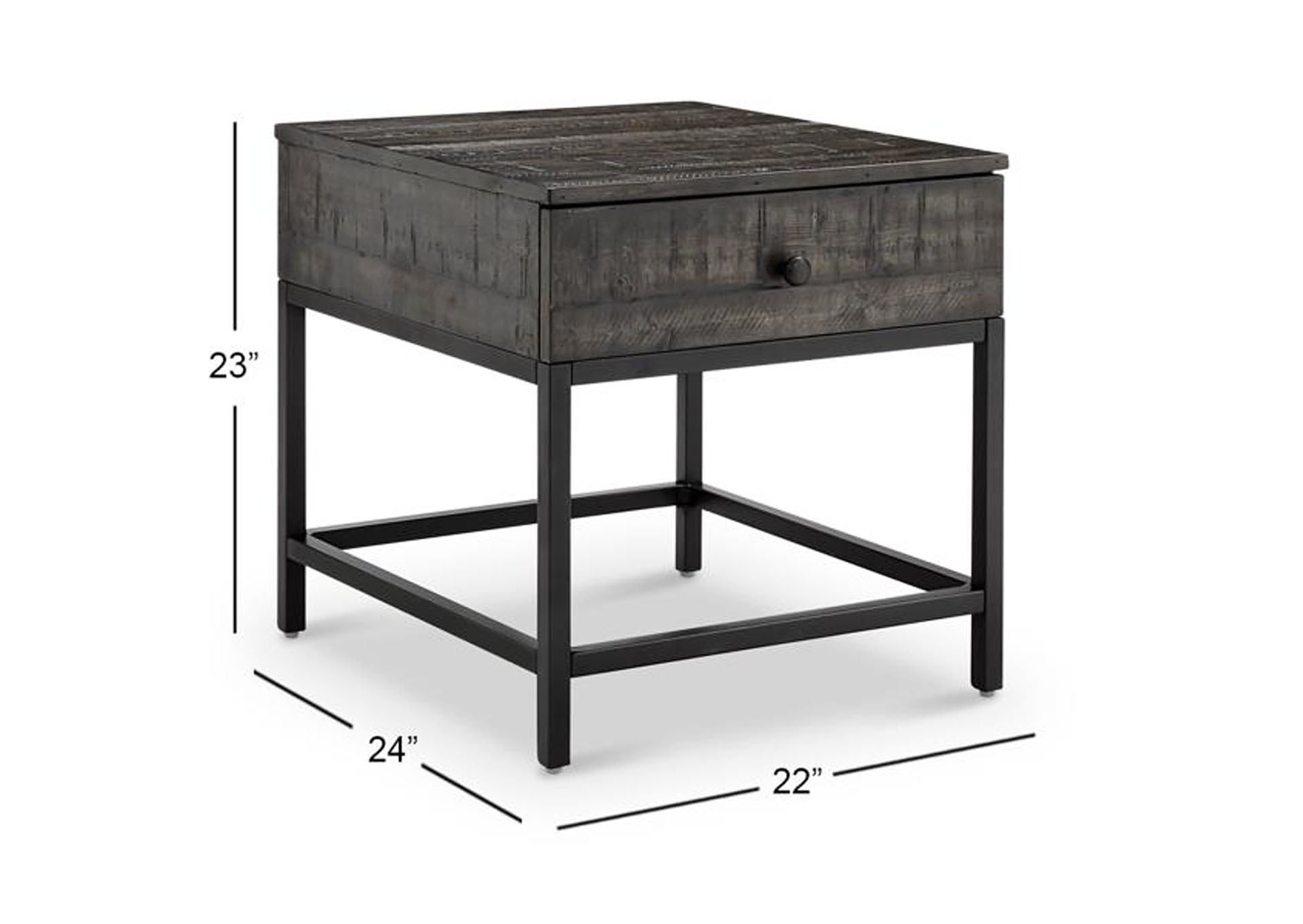 Parker Matte Black Rectangular End Table,Magnussen