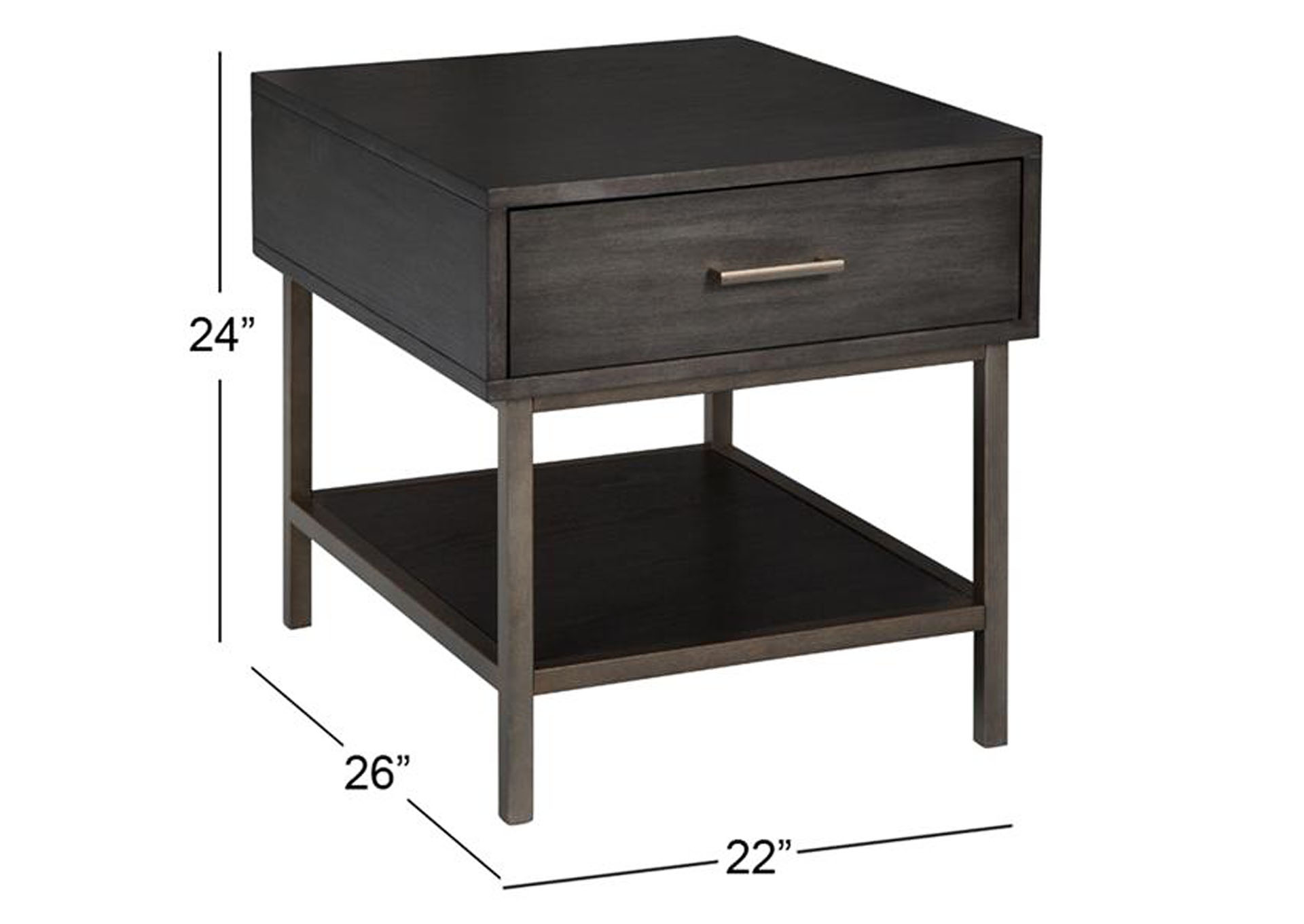 Fulton Smoke Anthracite Square End Table,Magnussen
