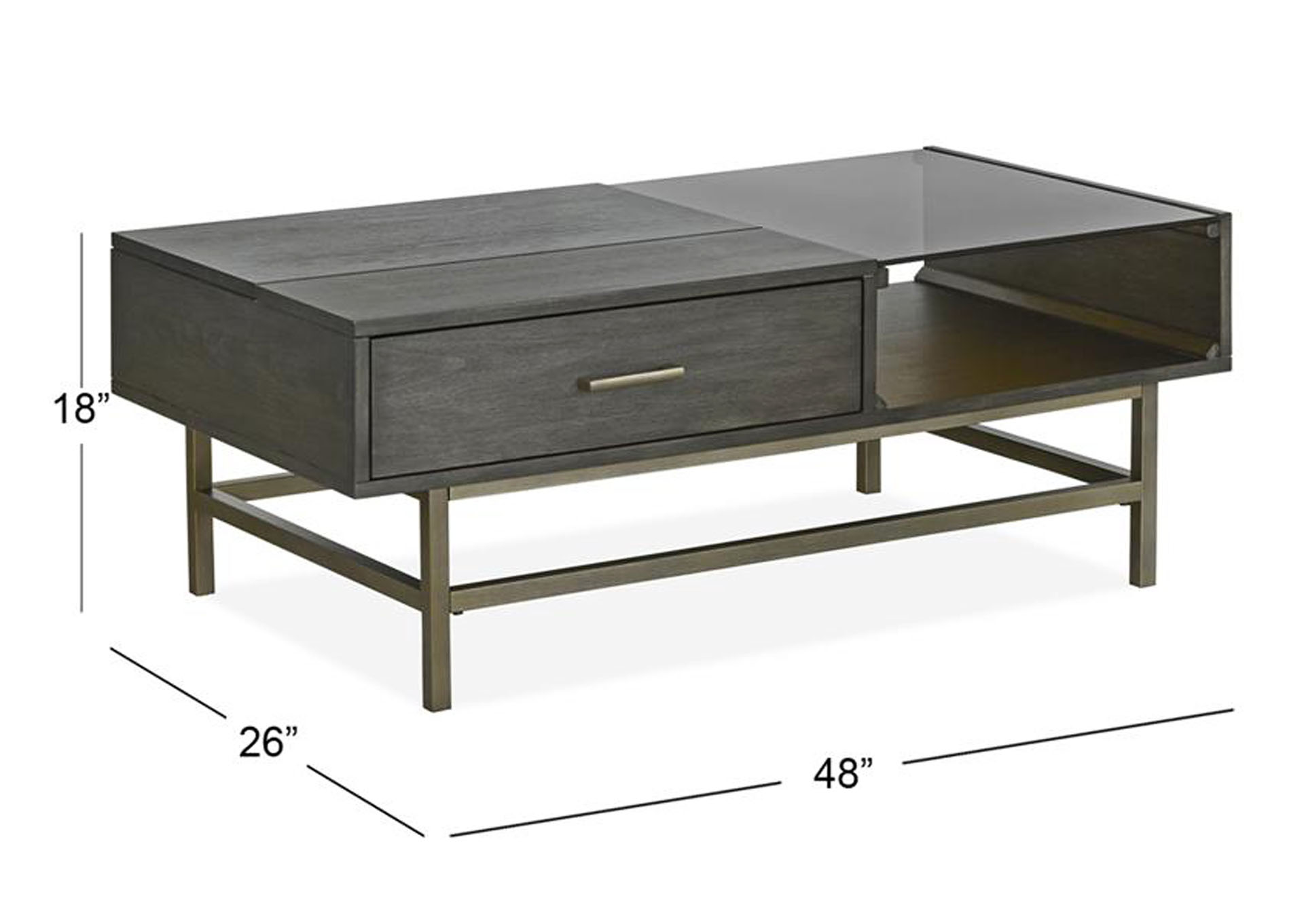 Fulton Smoke Anthracite Lift Top Cocktail Table,Magnussen