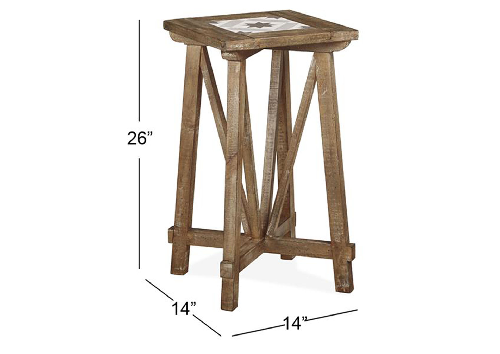 Bluff Heights Weathered Nutmeg Square End Table,Magnussen