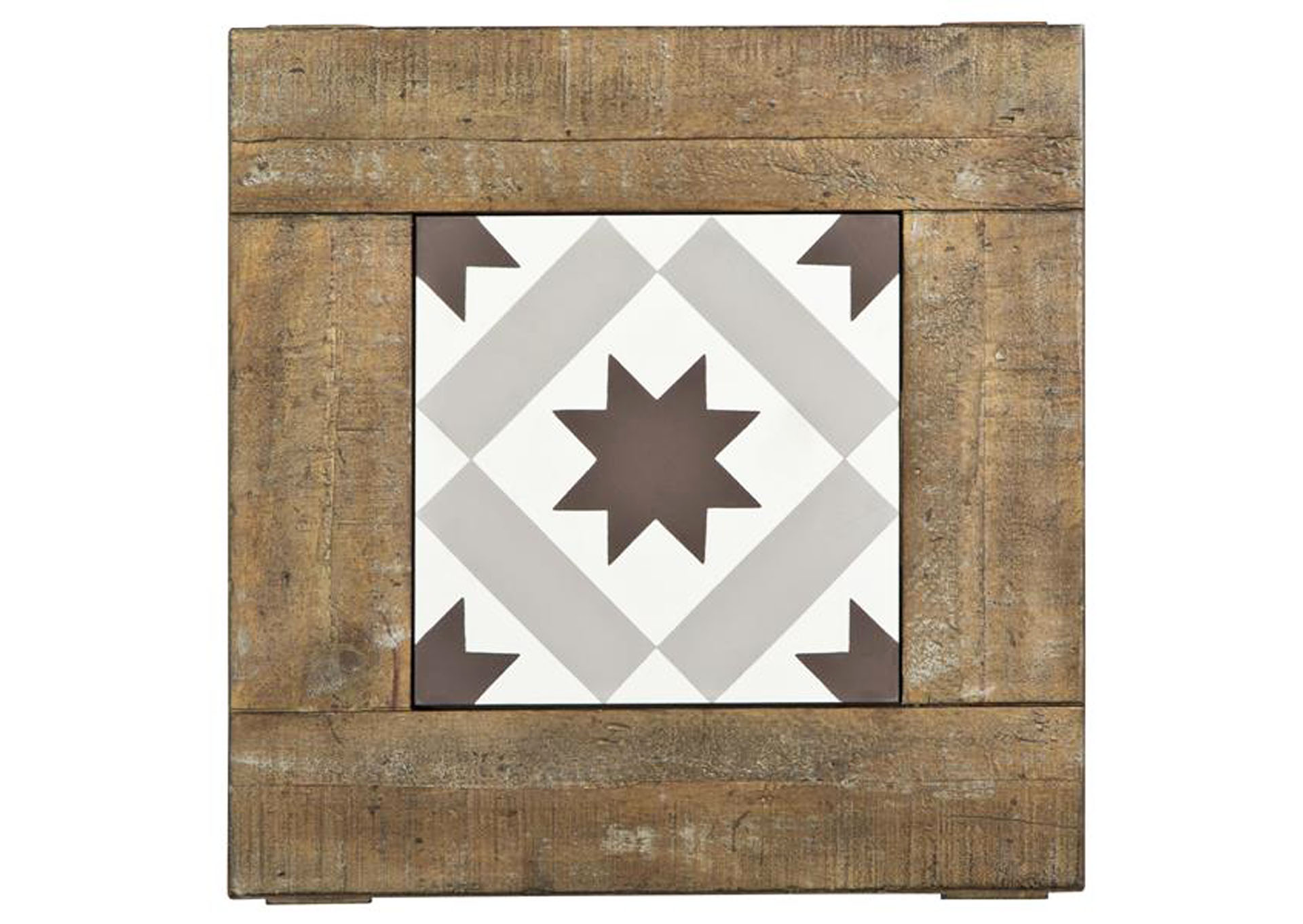 Bluff Heights Weathered Nutmeg Square End Table,Magnussen