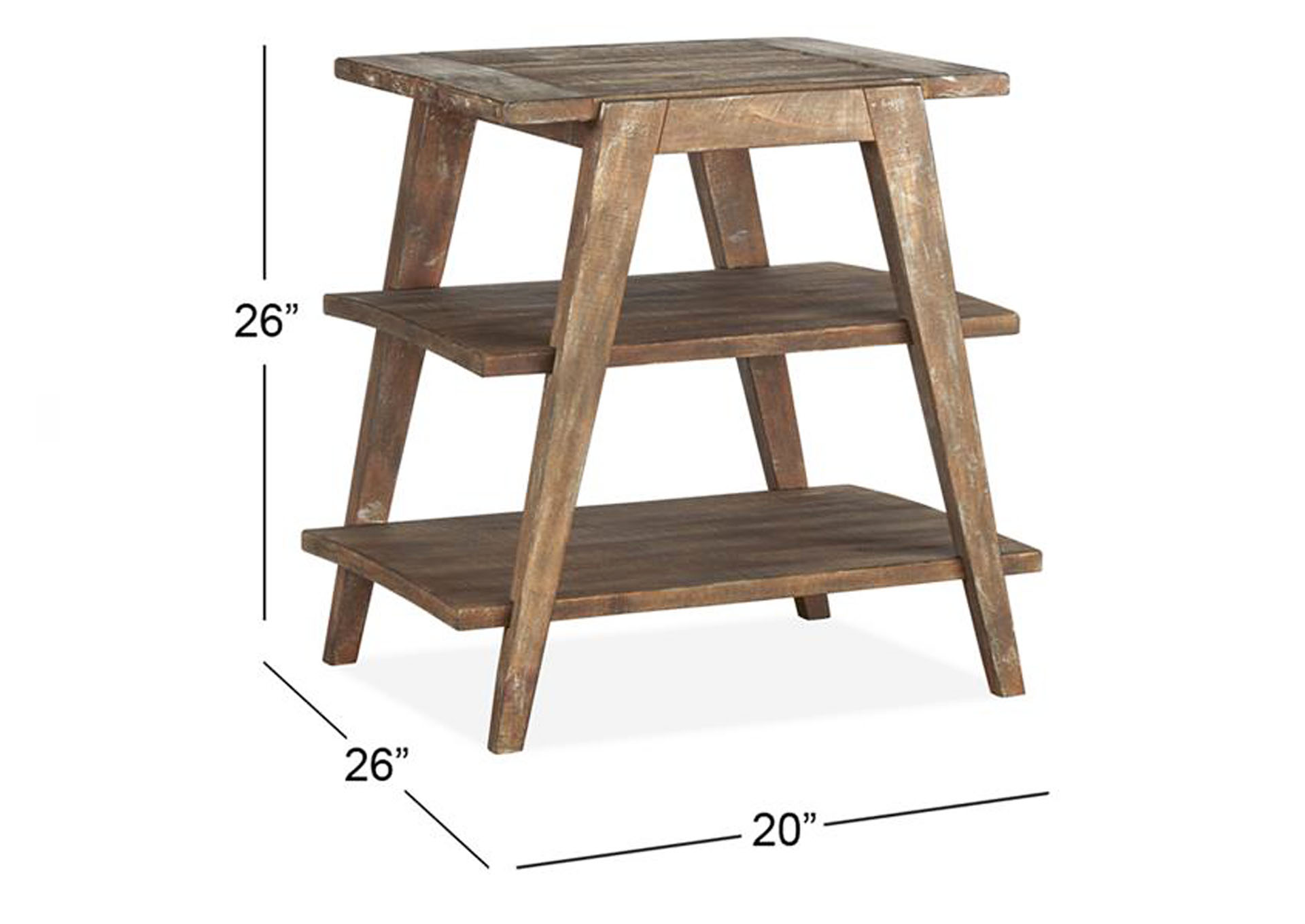 Bluff Heights Weathered Nutmeg Shelf End Table,Magnussen