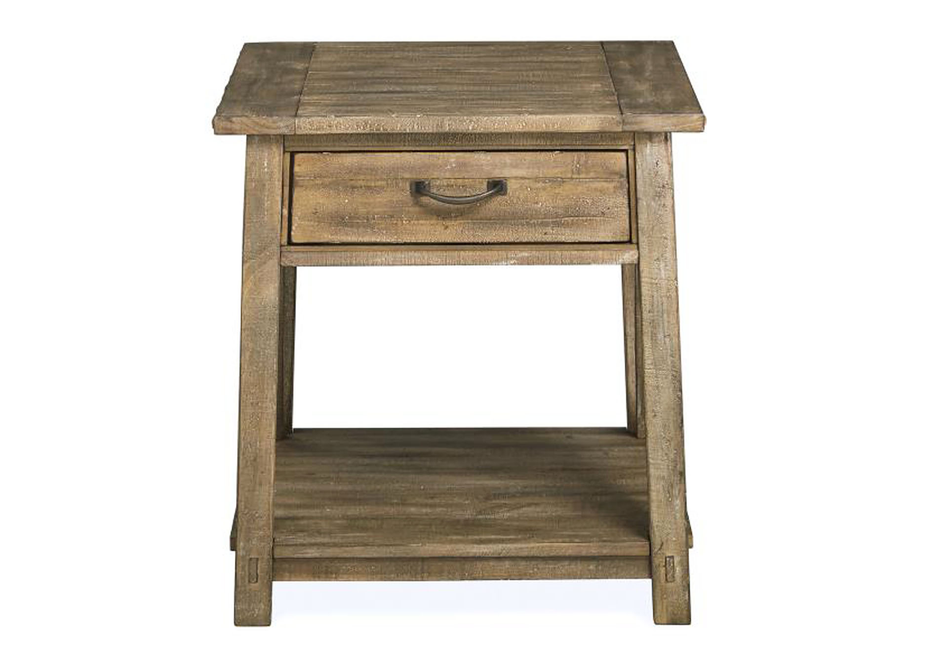 Bluff Heights Weathered Nutmeg Rectangular End Table,Magnussen