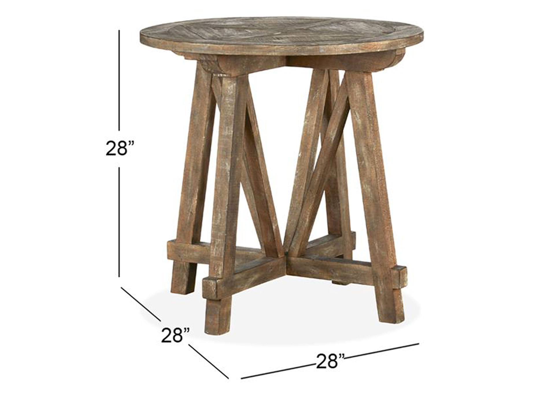 Bluff Heights Weathered Nutmeg Round Accent Table,Magnussen