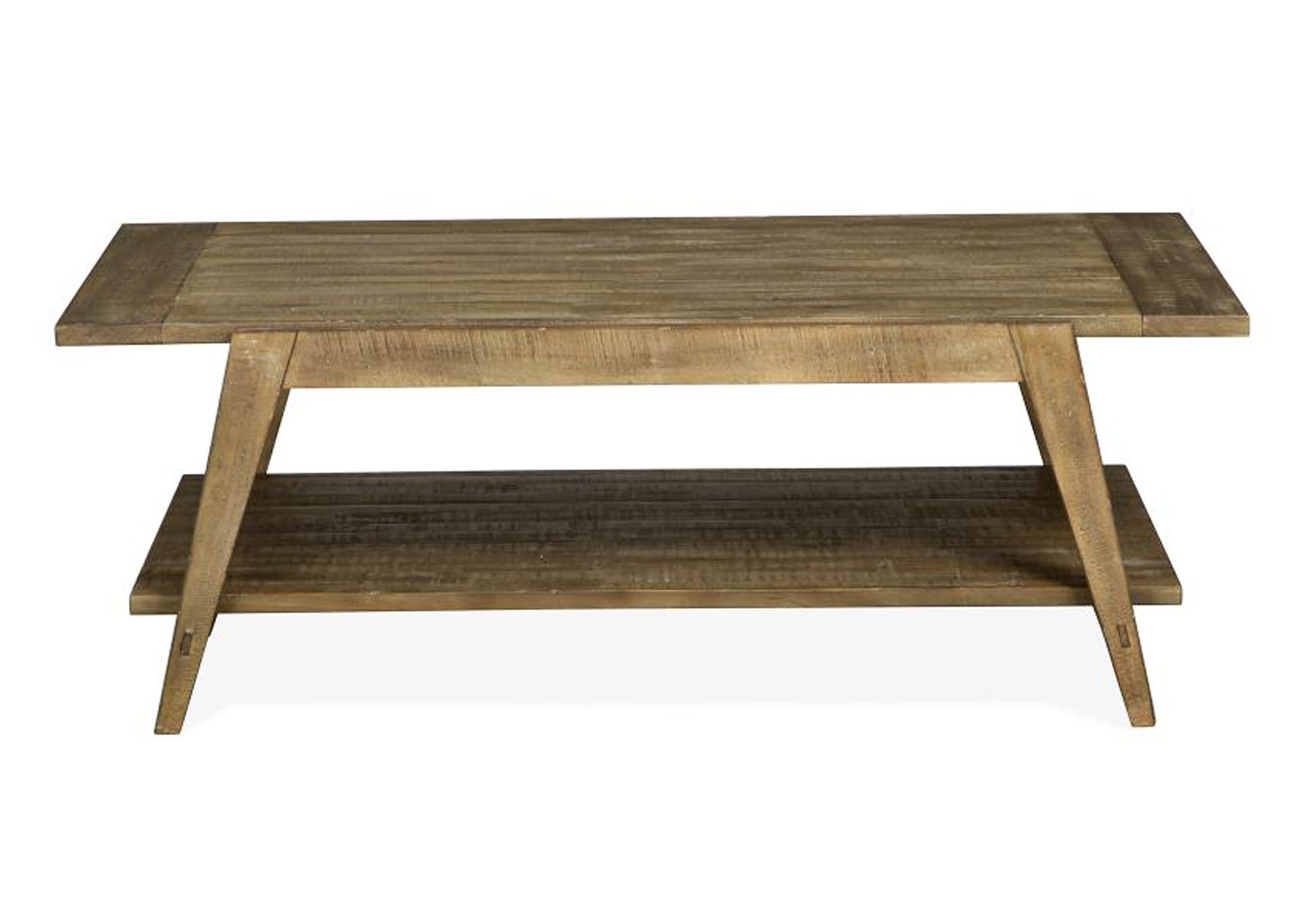 Bluff Heights Weathered Nutmeg Shelf Cocktail Table,Magnussen