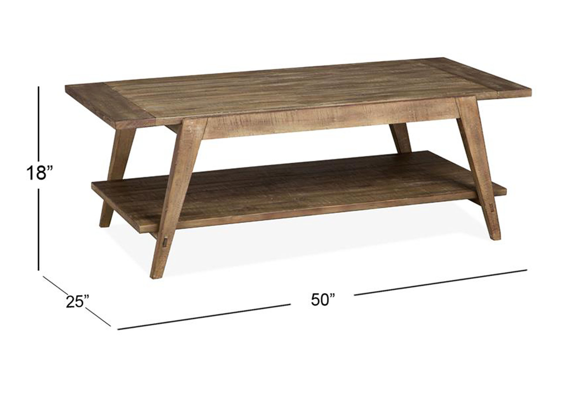 Bluff Heights Weathered Nutmeg Shelf Cocktail Table,Magnussen