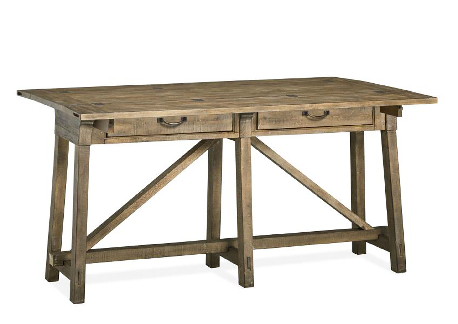 Bluff Heights Weathered Nutmeg Flip Top Sofa Table,Magnussen