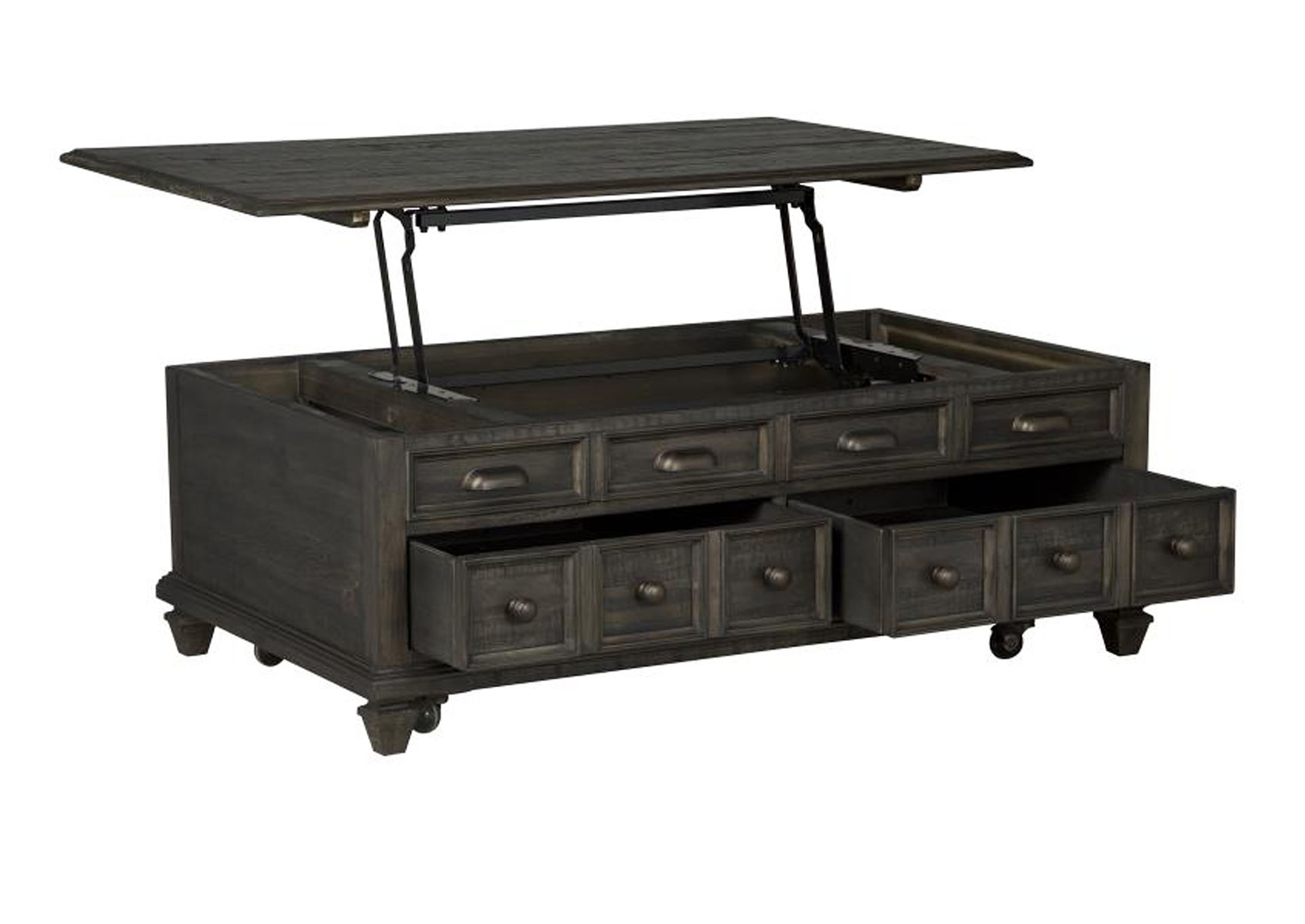 Burkhardt Peppercorn Lift Top Storage Cocktail Table w/Casters,Magnussen
