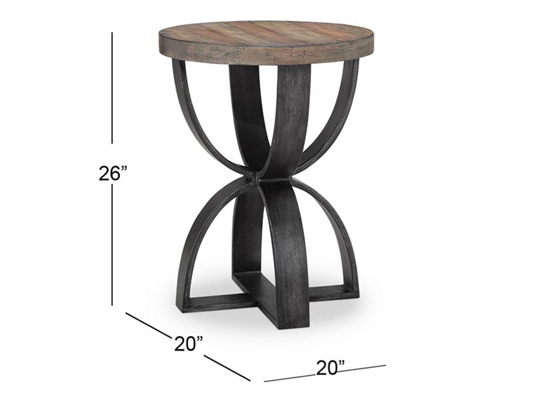 Bowden Rustic Honey Round Accent Table,Magnussen