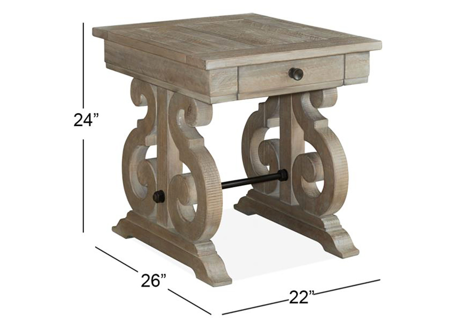 Tinley Park Dove tail Grey Rectangular End Table,Magnussen