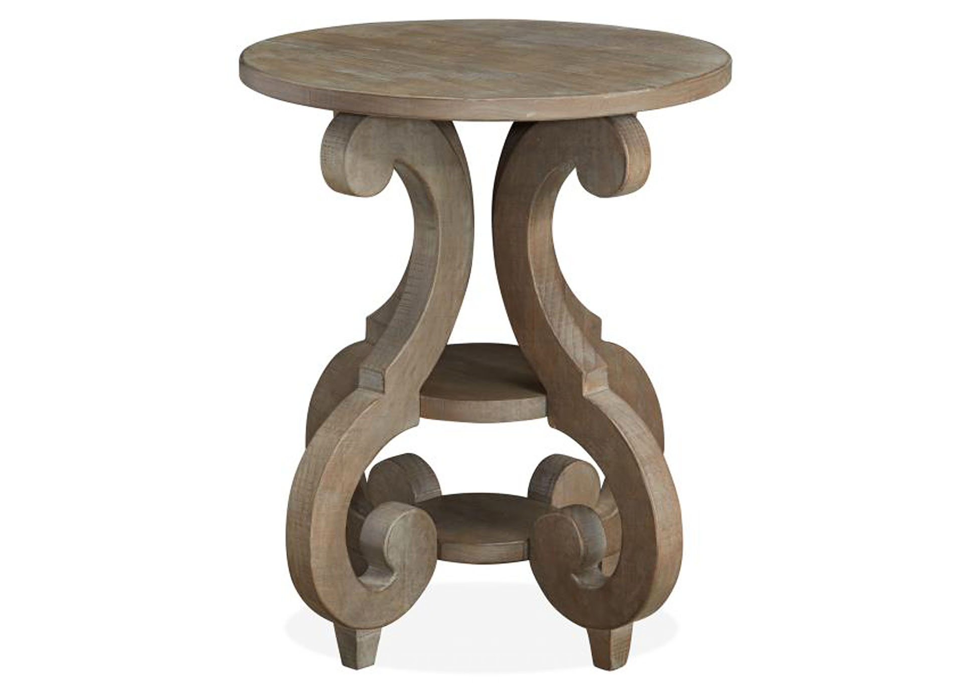 Tinley Park Dove tail Grey Round Accent End Table,Magnussen