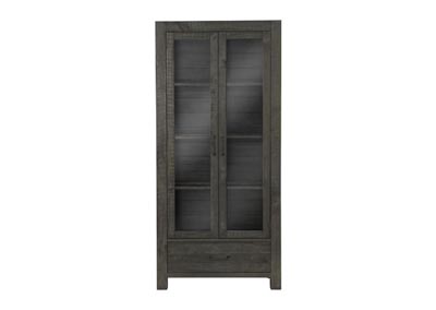 Image for Abington Weathered Charcoal Curio Cabinet