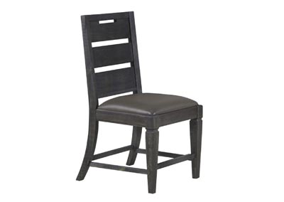 Image for Abington Weathered Charcoal Dining Side Chair w/Upholstered Seat (2/ctn)