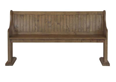 Willoughby Weathered Barley Bench w/Back