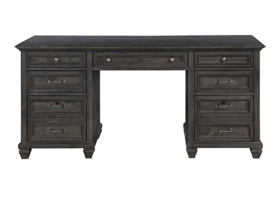 Sutton Place Weathered Charcoal Executive Desk