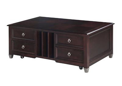 Image for Darien Burnt Umber Lift Top Cocktail Table w/Casters