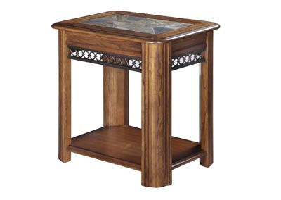 Madison Warm Nutmeg Sliding Top Chairside End Table