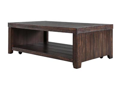 Image for Caitlyn Dark Poplar Rectangular Cocktail Table (w/Casters)