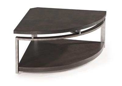 Image for Alton Platinum Charcoal Pie Shaped Cocktail Table (w/Casters)