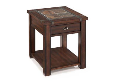 Image for Roanoke Cherry & Slate Rectangular End Table