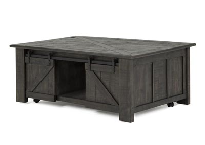 Image for Garrett Weathered Charcoal Rectangular Lift Top Cocktail Table w/Casters