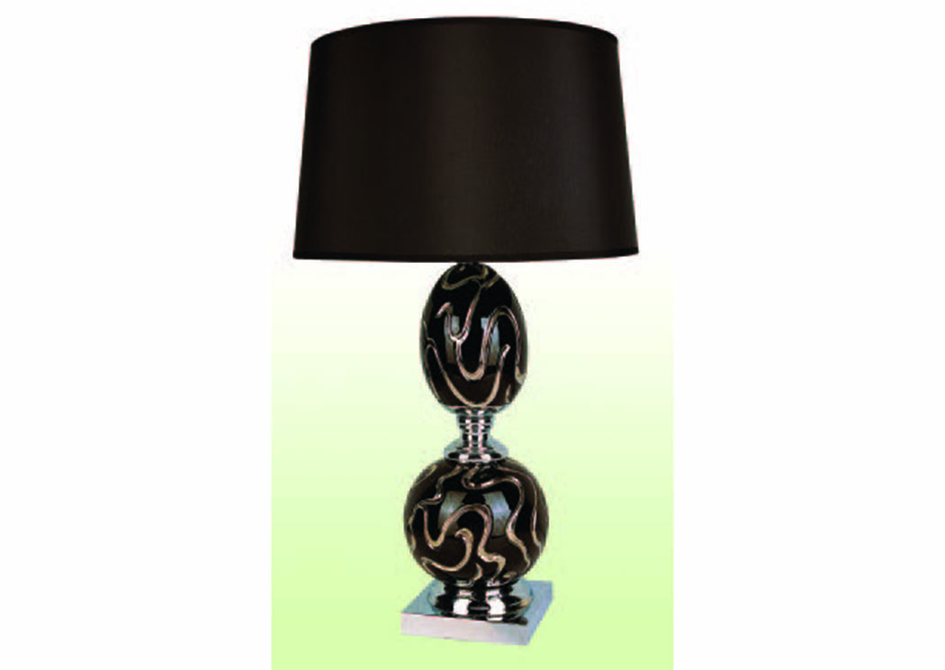 Obsidian Black & Chrome 28" Table Lamp (Set of 2),Mainline