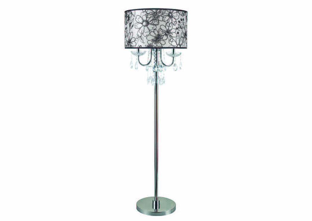Claudia 63" Floral Design Floor Lamp (1),Mainline