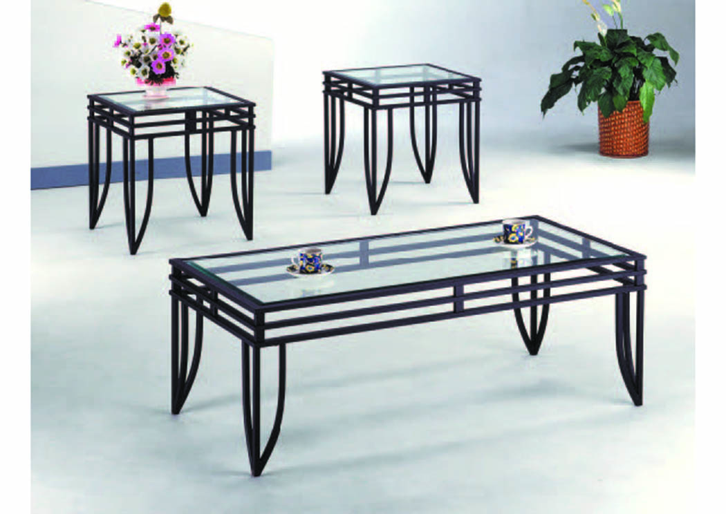 Matrix Black 3-Pc Ocassional Table Set,Mainline