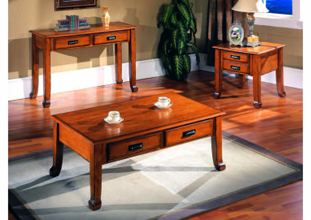 Prairie Antique Oak 3Pc Occasional Table Set,Mainline