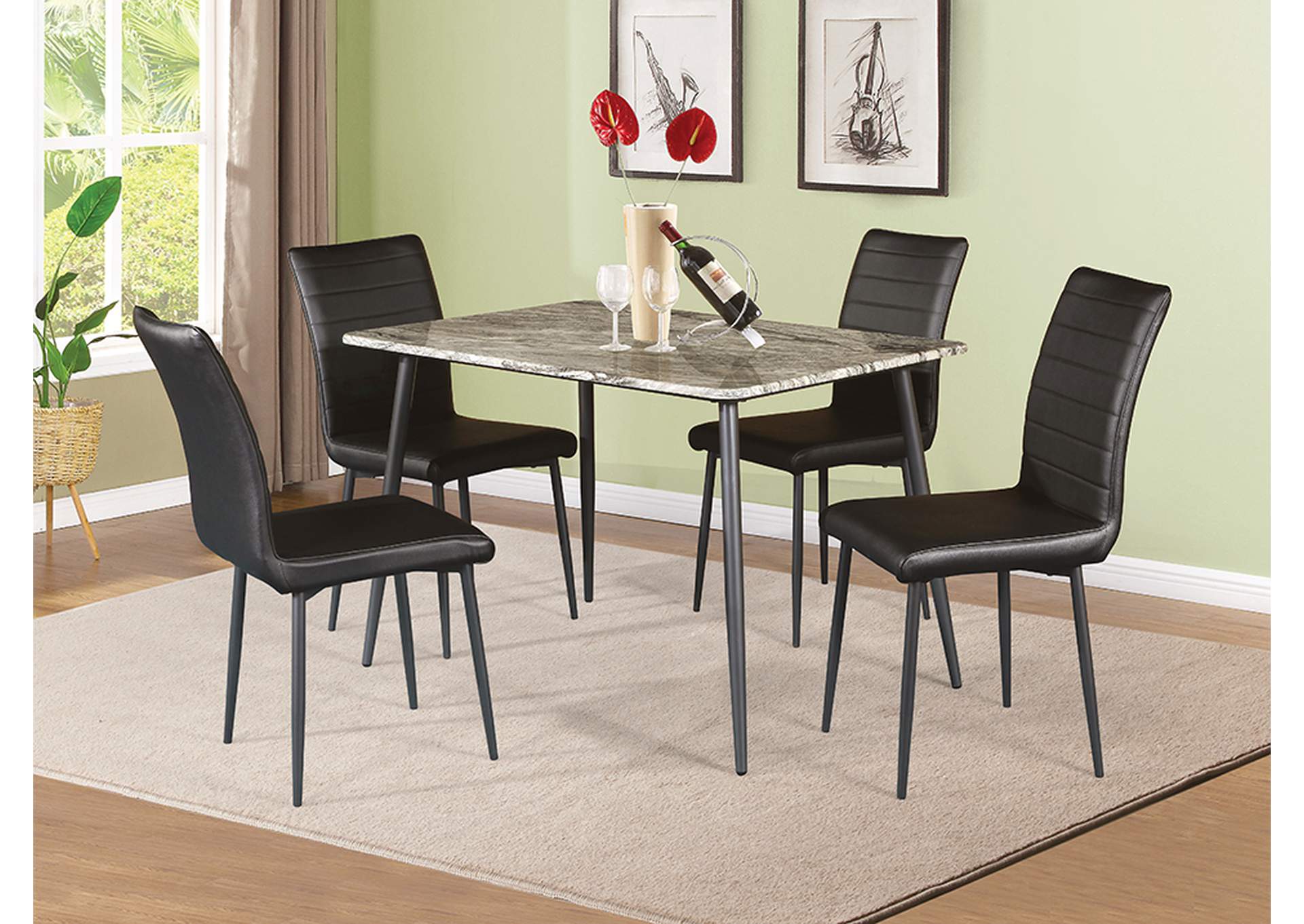 Black Nagel Dining Chair [Set of 4],Mainline