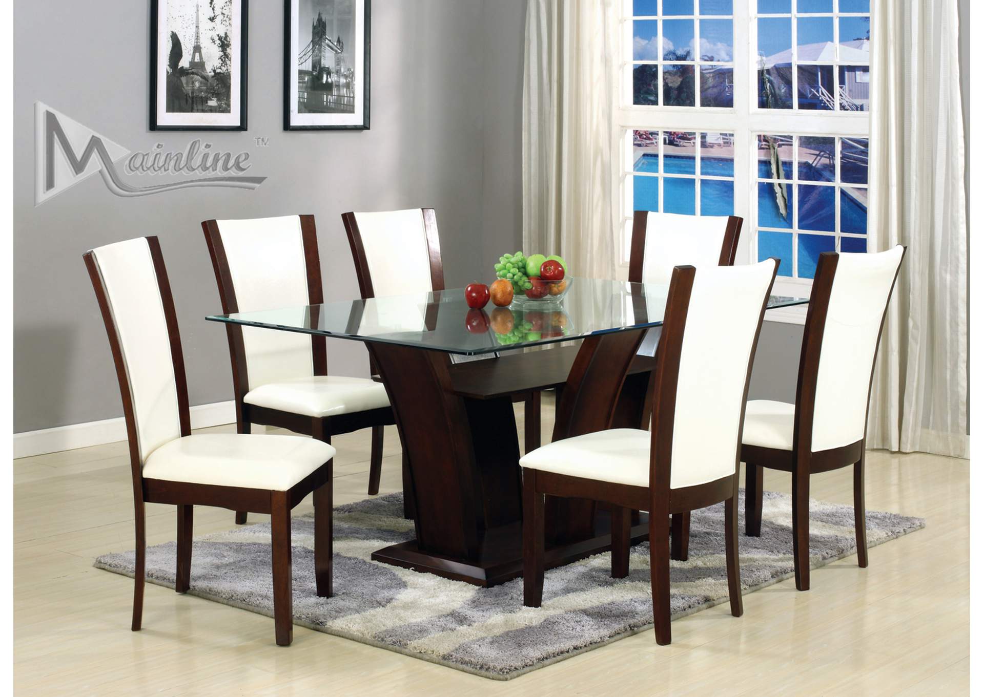 White 5-Piece 72X42 Enclave Dining Set,Mainline