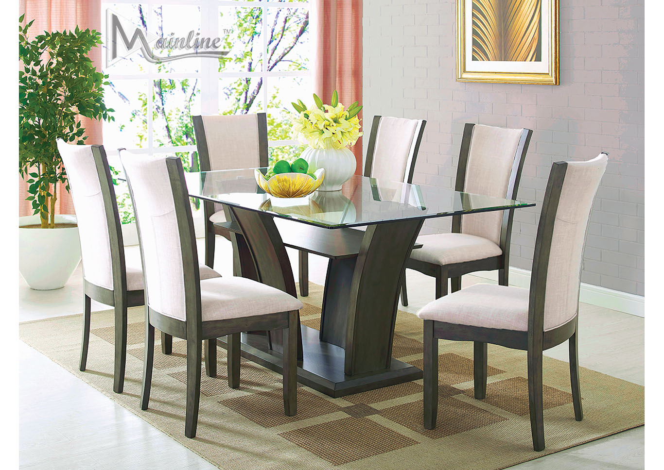 Gray 5-Piece 72X42 Enclave Dining Set,Mainline