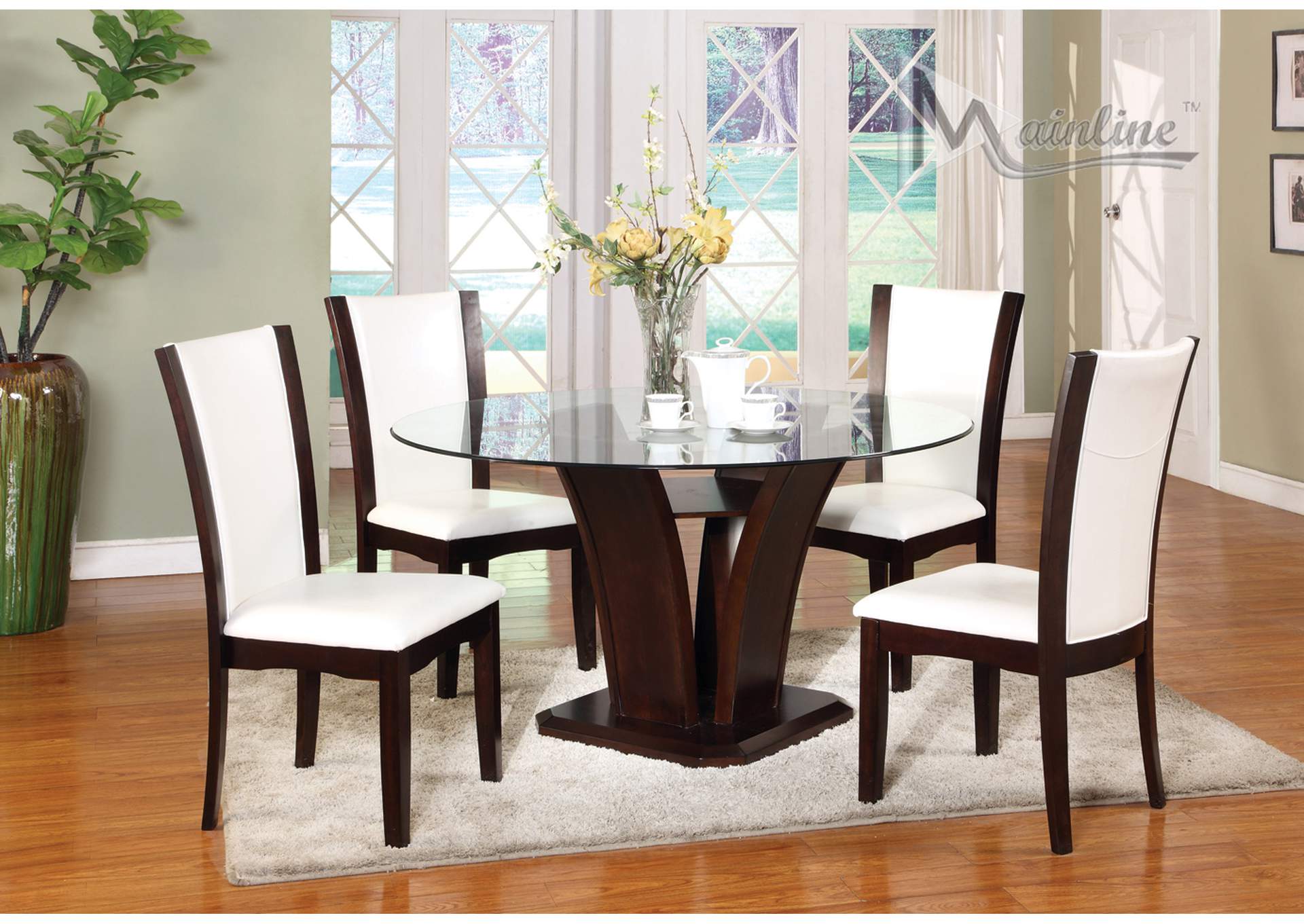 White 5-Piece 54" Enclave Dining Set,Mainline