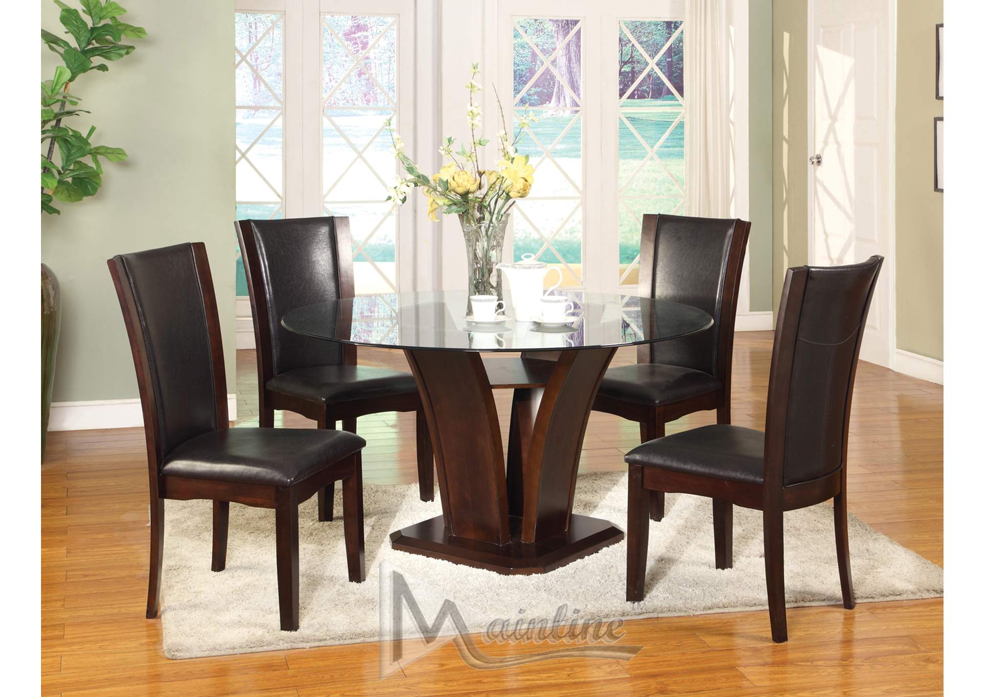 Espresso 5-Piece 54" Enclave Dining Set,Mainline