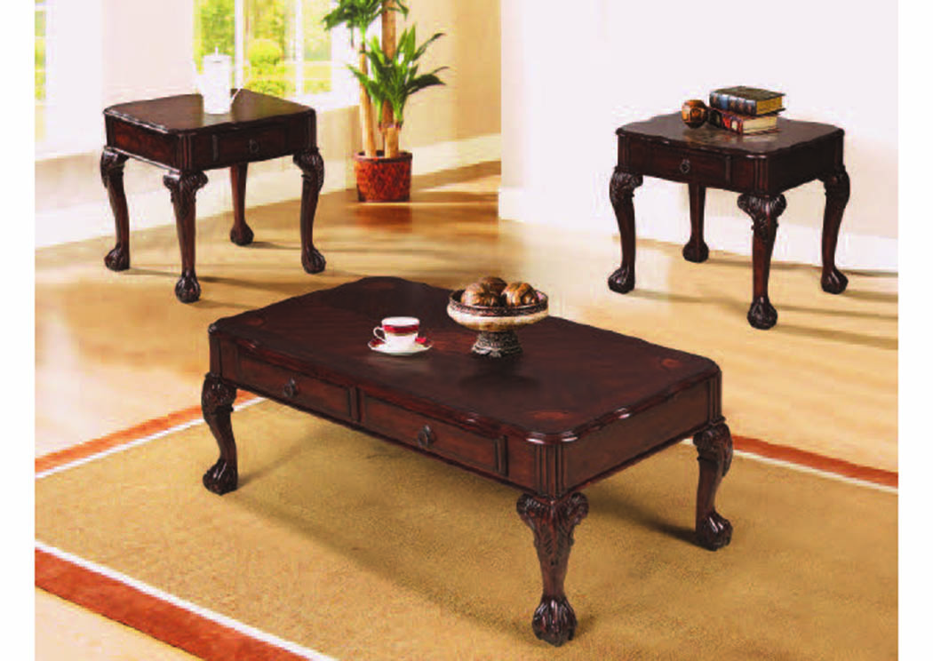 Yorkshire Walnut 3Pc Occasional Table Set,Mainline