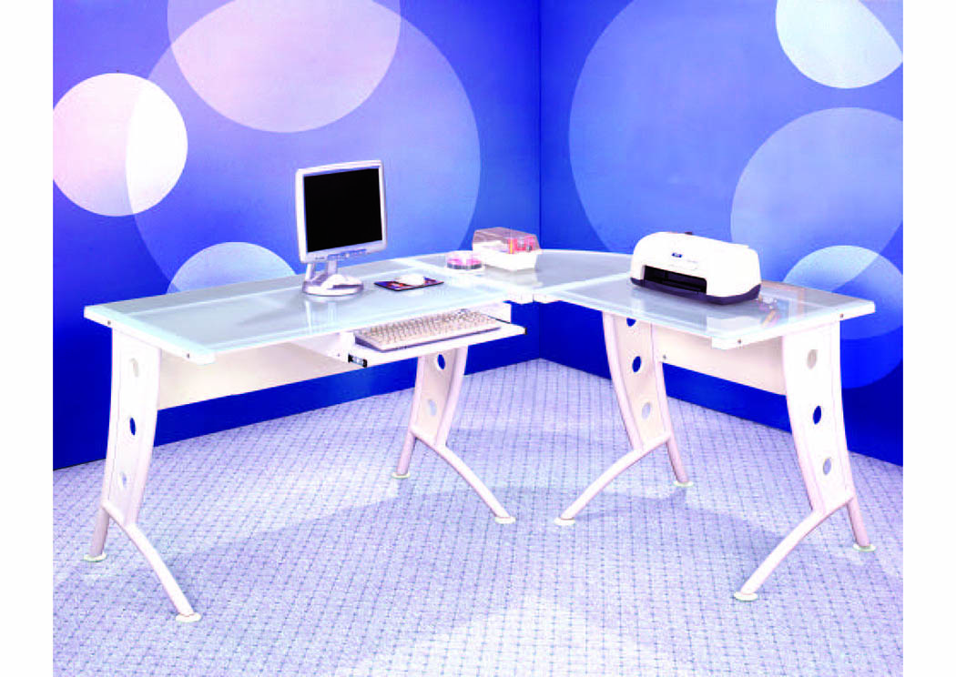 Nano White L-Shaped Desk,Mainline